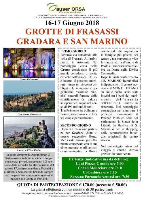 Gita Alle Grotte di Frasassi - Gradara e San Marino