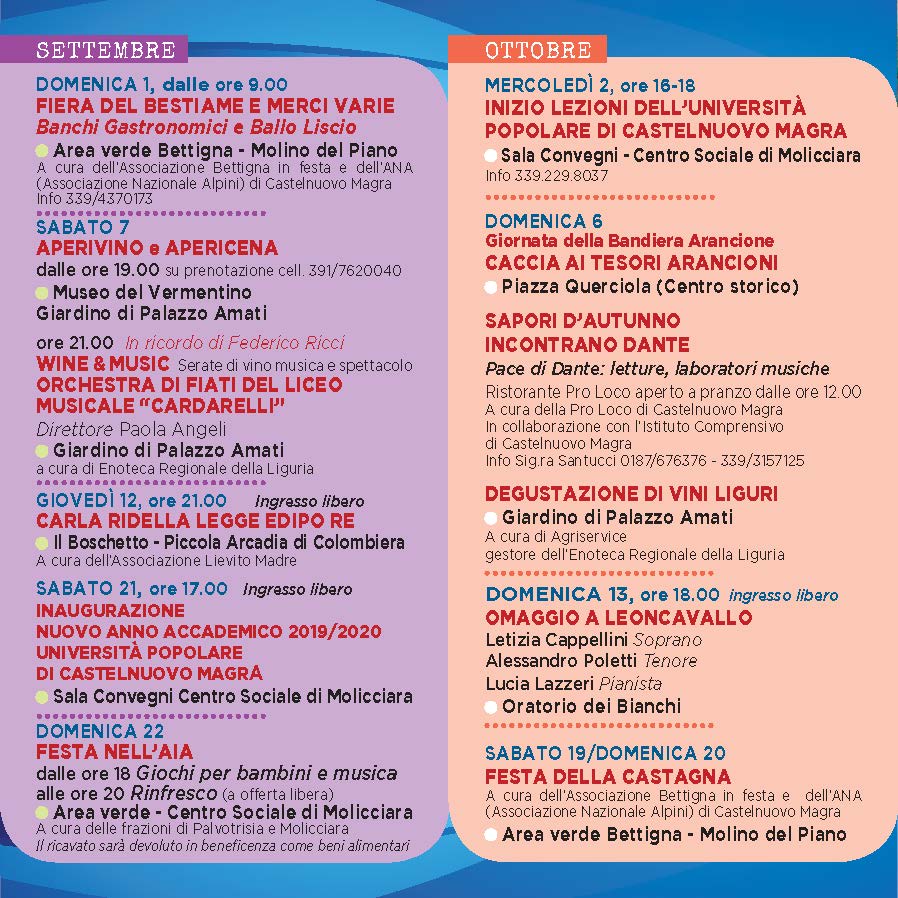 Settembre - Ottobre 2019