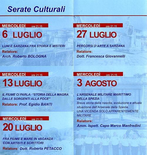 Anmi - Programma serate 2022 - Serate Culturali