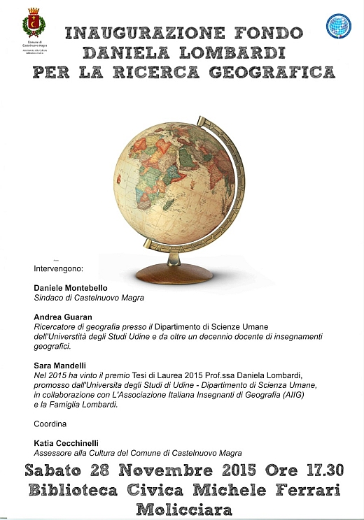 INAUGURAZIONE FONDO DANIELA LOMBARDI PER LA RICERCA GEOGRAFICA